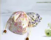 Pas cher Floral petit cordon soie brocart bijoux pochette sac de rangement mariage faveur sac emballage pièce poche 11x11 cm 50 pcs/lot