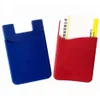 Universal Phone Soft Silicone Card Slot Cards Pocket Credit Holder med 3M Lim Back Cover Portable Card Carrier