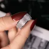 Párrafo lujoso 925 Anillo de plata esterlina Sello de dedo 10KT Brillante 286 piezas Anillos de diamantes simulados completos para joyería de mujer