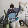 Children's Schoolbag ulzzang graffiti black-and-white drawing paper 2D cartoon Men and women backpack For Teenage Girls296p