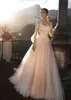 Plus Size Long Sleeve Wedding Dresses Lace Appliqued Sheer Neck Bridal Gowns Custom Made robes de mariée