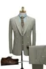 Męskie garnitury Blazery 3 sztuki Stripe Men Slim Fit Mens Designers 2021 Light Green Burgundy Groom Wedding Suit Formal Wear2709