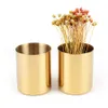 400 ml Brass Gold Vase Uchwyt do długopisu ze stali nierdzewnej do biurka Organizatorzy Stoi Multi Użytkowanie Piórnika Puchar Pucharu zawierają Rra2060