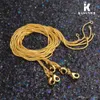 KASANIER 10 piezas 1MM Cadena de serpiente de oro 16-30 pulgadas para mujer Joyería de moda Se puede personalizar Collares de oro amarillo Joyería de moda Precio de fábrica