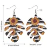 Unikalny design wydrukowany słonecznikowy kolczyk dla kobiet dziewcząt moda rybki kości łopatki kroplowe kolczyki wodne przyjęcie ucha żyd9303328