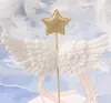 Ангел крылья торт декор Топпер маленький звездный атласный кисточный кекс