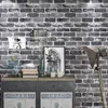 Faux 3D rústico Vintage Bricks Wallpaper rolo de vinil PVC Papel de parede retro Loft industrial Vermelho Castanho Cinzento impermeável lavável