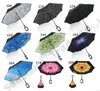 Windproof Reverse Umbrella Double Layer Inverted Folding Umbrellas With C Handle Self Stand Inside Out Umbrella Reverse Sunshade A1802931