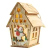 Kerst LED LICHT HOUT HOUSE Kerstboomdecoraties voor Home Holiday Hanging ornamenten Geschenk gloeiend feest Decor1236G