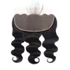 Cheveux vierges malaisiens 13X6 dentelle frontale vague de corps 824 pouces treize par six fermeture de dentelle avec fermetures de cheveux de bébé couleur naturelle5695047