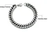 Bracelets en acier inoxydable plaqué or Curb Cuban Chain Mens Bijoux Fashion 87quot Long10mm Widewhole Bijoux 5573558