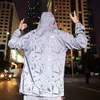 Hot Style Men's Jackets Mens Winter Jacket Fashion Style Reflective Hooded Coat Sportkläder Asiatisk storlek