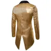 Men's Jackets Puimentiua Mens Shiny Luxury Tuxedo Blazers Designs Fashion Gold Sequins Suit Male Nightclub Sequin Glitter Coat