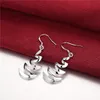 Pläterad Sterling Silver Crescent Bay Örhängen DJSE203 Storlek 4,3cm * 1.5cm; Kvinnors 925 Silverplatta Dangle Landelier Smycken Örhänge