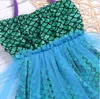 Abiti da neonata a sirena Abiti da tutu in pizzo per bambini Abiti da bambina con fiocco in scala di pesce Abito da ballo principessa Abiti da festa Costume Stagewear TLZYQ258