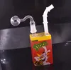 14mm Hitman Bong Tubos de Água Colorido Pepino Líquido Sci Juice Box Pirex Espessura Plataformas de Petróleo mini Copo Bongs Bongs com queimador de óleo de vidro