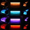 4pcs 12V Car Interior Light RGB LED Strip Voice Control /Remote Control USB Atmosphere Lights Colorful Car Decoration