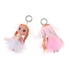 12CM Toys Soft Interactive Baby Dolls Toy Key Chain Doll Keychain for Girls Key Ring Holder Mobile Phone Straps