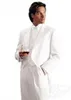 Tailcoat / Style du matin Garçons d'honneur Notch Revers Marié Tuxedos Blanc Hommes Costumes Mariage / Bal / Dîner Meilleur Homme Blazer (Veste + Pantalon + Cravate + Gilet) G131