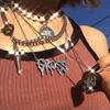 Хип-хоп стиль из нержавеющей стали брутто письмо кулон колье панк Harajuku девушки ожерелье ошейники Mujer