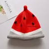 Nouveau enfant en bas âge enfants fille garçon pastèque chapeaux bébé infantile hiver chaud Crochet tricot chapeau Adjustale bonnets dessin animé casquette