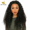 13 * 4 Lace Front Wig Natural Black Color Curly Remy Virgin Human Hair Frontal LaceWigs 12-24 pouces