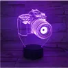 참신 선물 3D 아크릴 엔터테인먼트 카메라 환상 LED 램프 usb 테이블 빛 RGB 밤 빛 낭만적 인 침대 옆 장식 램프