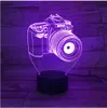 Novelty Gifts 3D Acrylic Entertainment camera illusion LED Lamp USB Table Light RGB Night Light Romantic Bedside Decoration lamp