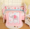 Nieuwe Collectie 7 stks Pasgeboren Wieg Bedding Set Elephant Baby Beddengoed Set voor Meisje Baby Bed Sets Cuna Quilt Bumper Bed rok gemonteerd