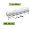 LED-winkel lichtarmatuur 8FT T8 72W 7200LM Clear Cover 6000K White Tube Light Plug and Play voor Garage Warehouse 25-Pack