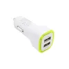 LED LIGHT DUAL USB BIL CARDER ADAPTER 5V 2.1A + 1A Fyrkantig Rocket Design för smart telefon 200PC / Lot