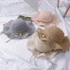 Cute Lace Summer Sunhats Baby Girls Wave Brim Beach Cap Children Sun Visor Hat With Bow Pearl Kids Foldable Sun Hat New