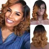 Korte Bob Braziliaanse Virgin Menselijk Haar Pruiken Ombre Twee Tone Blonde Kleur Body Wave Kant Front Pruik Full Lace Menselijk Haar Lijmloze