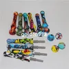 Oil Rig Glass Pipe Nector Silicone Nectar with Titanium Nail Glass Blunt silicon NC WAX containers