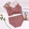 Wholesale-Sexy Ladies Lingerie Bra Set Women Lace Tube and Panties Set Fashion Letter Beauty Back Tops Underwear