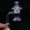 100% Quartz Banger with Cyclone Spinning Carb Cap and 2 Terp Pearl Domeless nail Bucket For Glass Water Bongs dab rig drop shiping