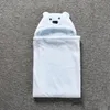 ベビーブランケットサンゴベルベットベイビースワッドリング幼児ラップソフトベアフード付き毛布漫画暖かい寝袋トロリーアクセサリー3色