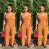 Plus size 3x Women solid color wide leg Jumpsuits fashion Rompers sleeveless flared pants Casua designer Overalls bell-bottoms 2765