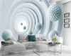 Classic 3d Wallpaper Extended Space Tunnel Blue Float HD Digital Printing Moisture-proof Wall paper