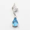 Eleganckie jasnoniebieskie topaz wisiorek dla dziewczyny 0.6 ct naturalny topaz wisiorek solidny 925 srebrny Topaz prezent urodzinowy dla dziewczyny