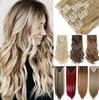 Women straight clip in extensions full head ponytail hair like human longht 22inch6754172