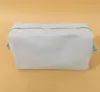 3pcs DIY Cosmetic Bag Women Canvas Plain Blank Large Capacity Protable Gold Zipper Wash tolitery Bag Beige Black