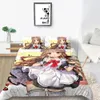 Set di biancheria da letto anime ragazza sexy bella copripiumino 3d cover giapponese regina singolo re doppio letto completo set con federa 88134364426823