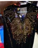 Plus Size Abiti africani per le donne Dashiki Diamond Beads Vestiti africani Abaya Dubai Robe Serata Abito musulmano lungo Cape con cappuccio