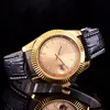 Relogio masculino mens relógios de luxo vestido designer moda preto dial calendário pulseira ouro dobrável fecho mestre masculino 2021 gift258s