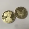 10 шт. значок «Дом Орел», позолоченный 24 карата, 40 мм, памятная монета, американская статуя свободы, сувенир, падение, приемлемые монеты227s