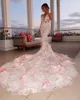 Африканские русалки красочные цветы пляжный кантри свадебные платья дешевые брюки длинные поезд 2019 свадебные платья Abiti Da Sposa в Spiaggio