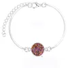 Natuursteen Armbanden Armbanden voor Vrouwen Kleurrijke Crystal Quartz Druzy Charms Armband Nieuwe Verzilverd Zomer Dame Meisjes Strand Sieraden