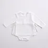 INS Säuglingsmädchen Prinzessin Strampler Outfits Baby Spitze Kleidung Sets Kleinkind Langarm Overall + Schleife Transparenz Tüll Tops 2 Stück Anzüge Y2574