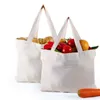 Canvas Grocery Sacos de pano Tote Sacos de compra com punho Garrafa mangas reutilizável Grocery lavável Eco-friendly Bag
